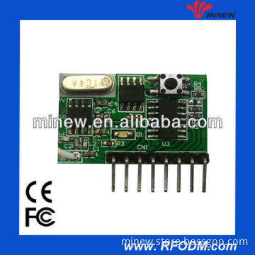 Superheterodyne rf receiver module 433mhz with learning code